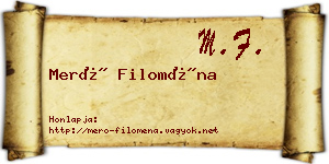 Merő Filoména névjegykártya
